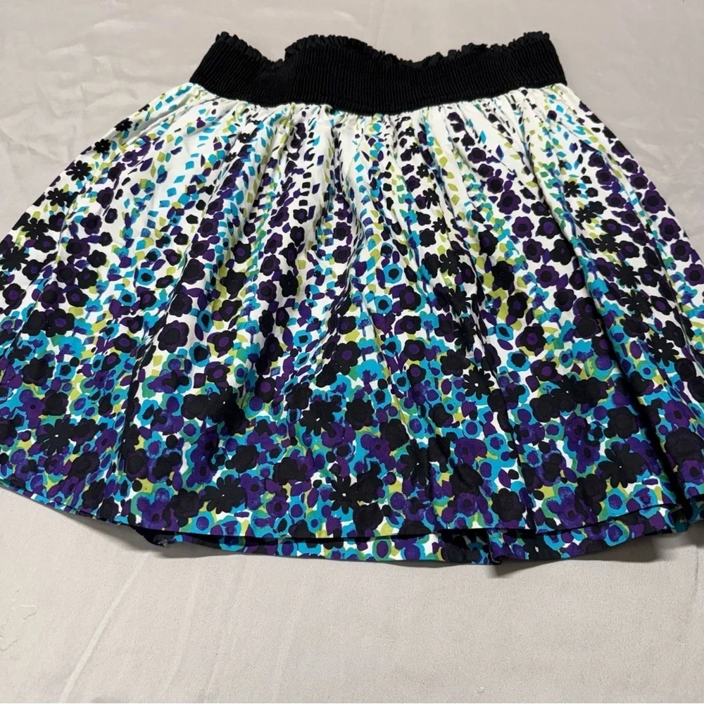 Takara Floral Mini Skirt in Blue and Purple